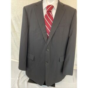 Nautica Sport Coat Mens 48L Classic Fit 100% Wool Two Button Black